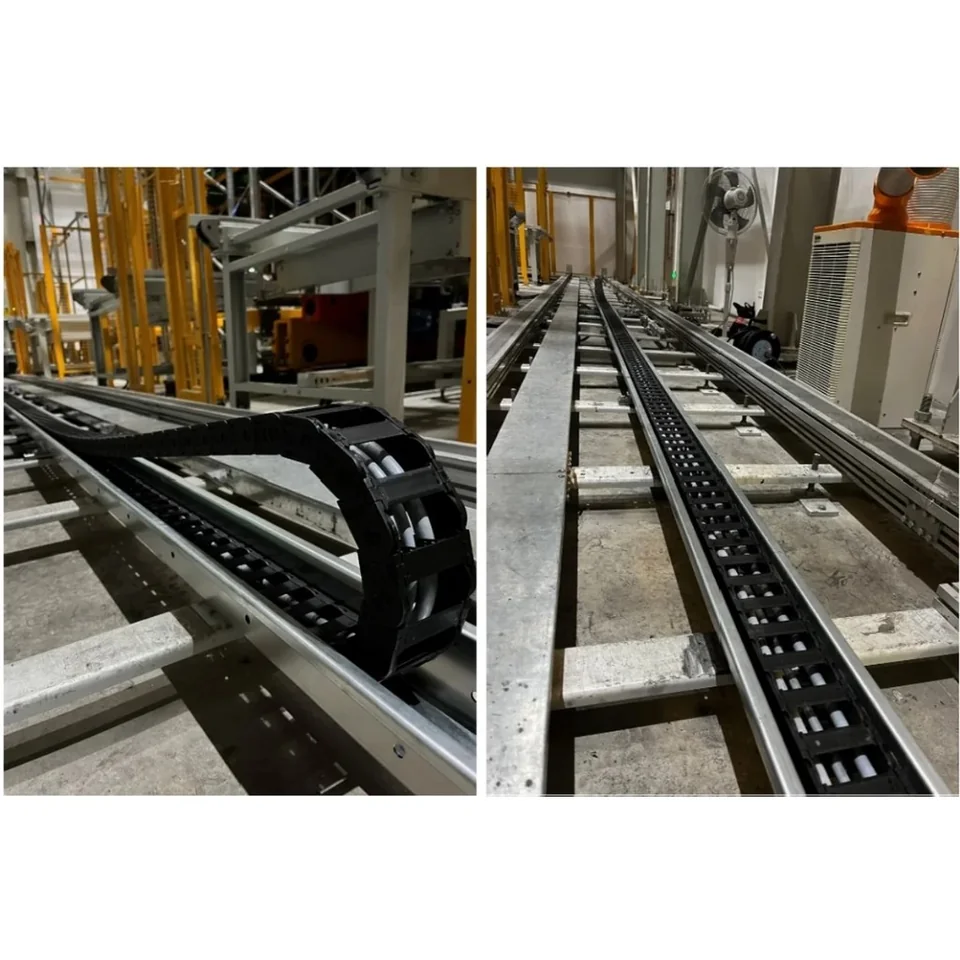 Drag chain on linear motion track system
